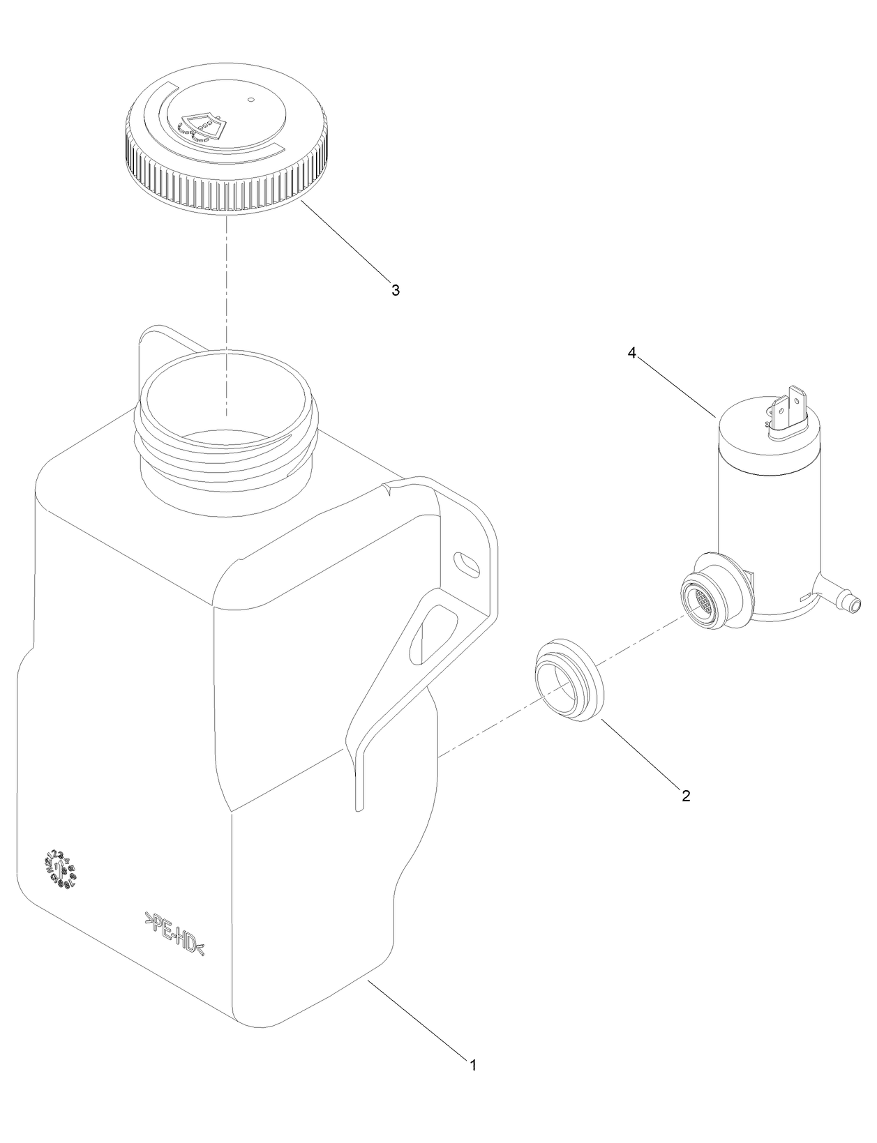 Washer Fluid Tank Assembly No. 140-6665