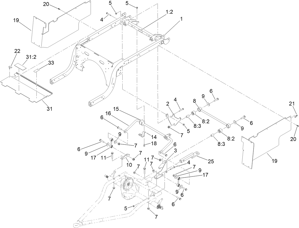Rear Frame and Suspension Assembly