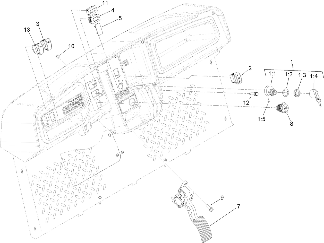 Accelerator Pedal and Key Switch Assembly
