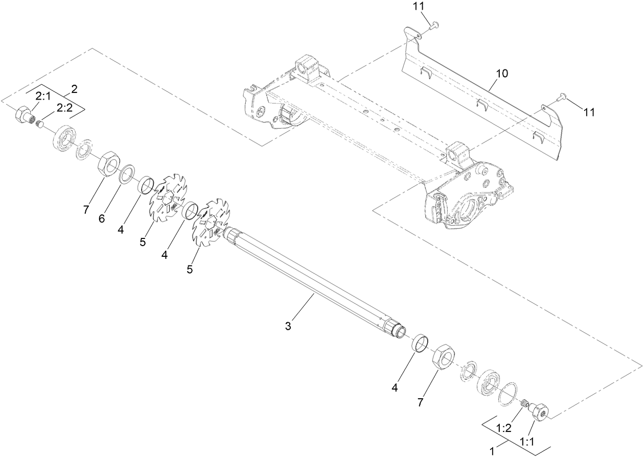Dethatcher Reel and Drive Assembly