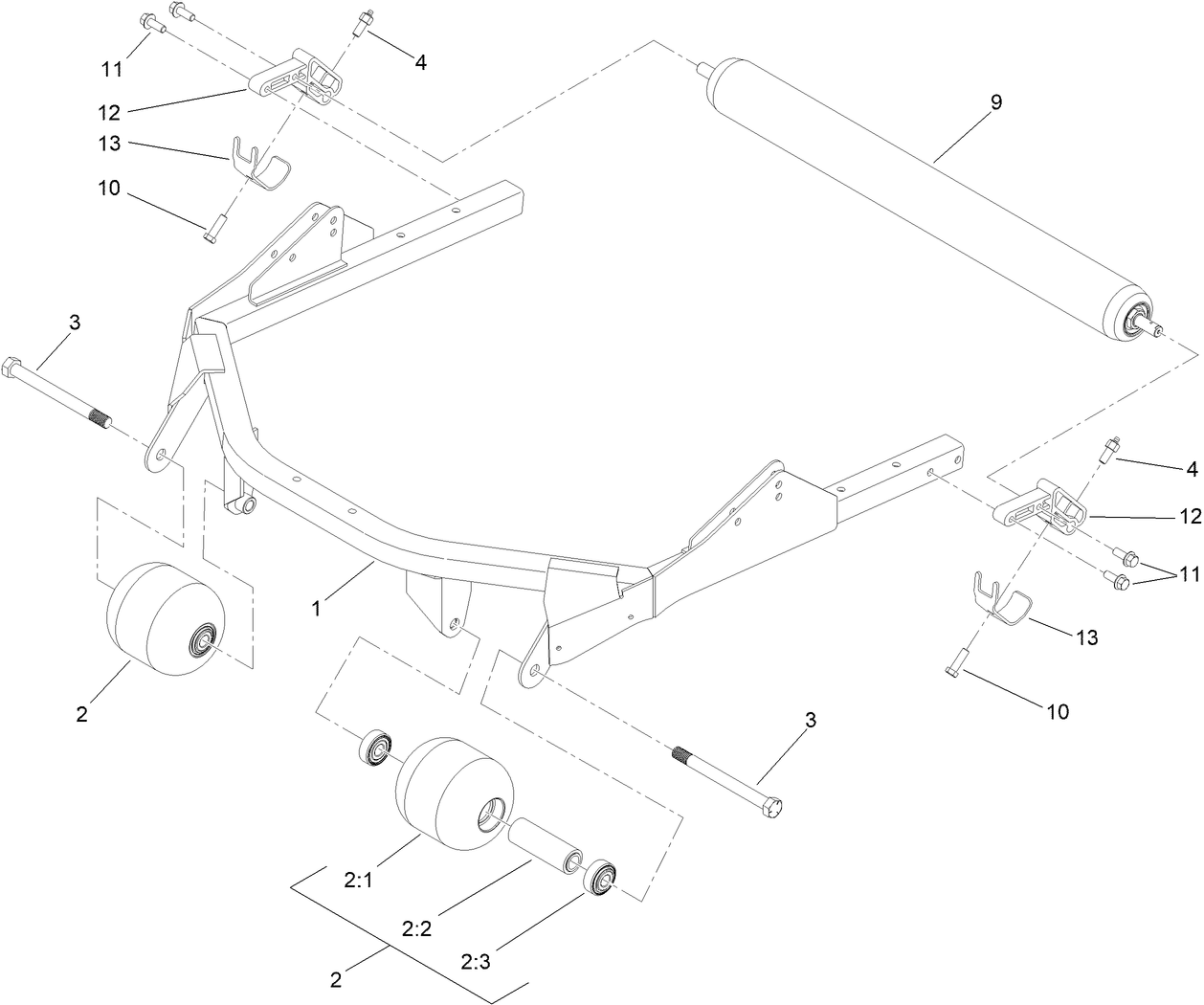 Roller and Carrier Frame Assembly