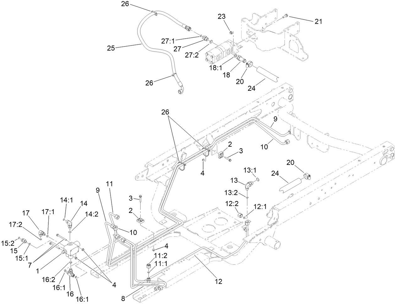 Main Hydraulic Pump and Lift Valve Assembly
