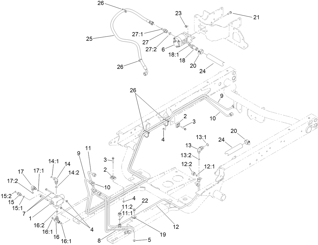 Main Hydraulic Pump and Lift Valve Assembly