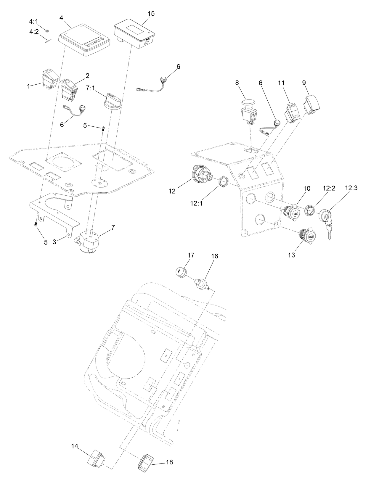 Dash and Console Control Assembly