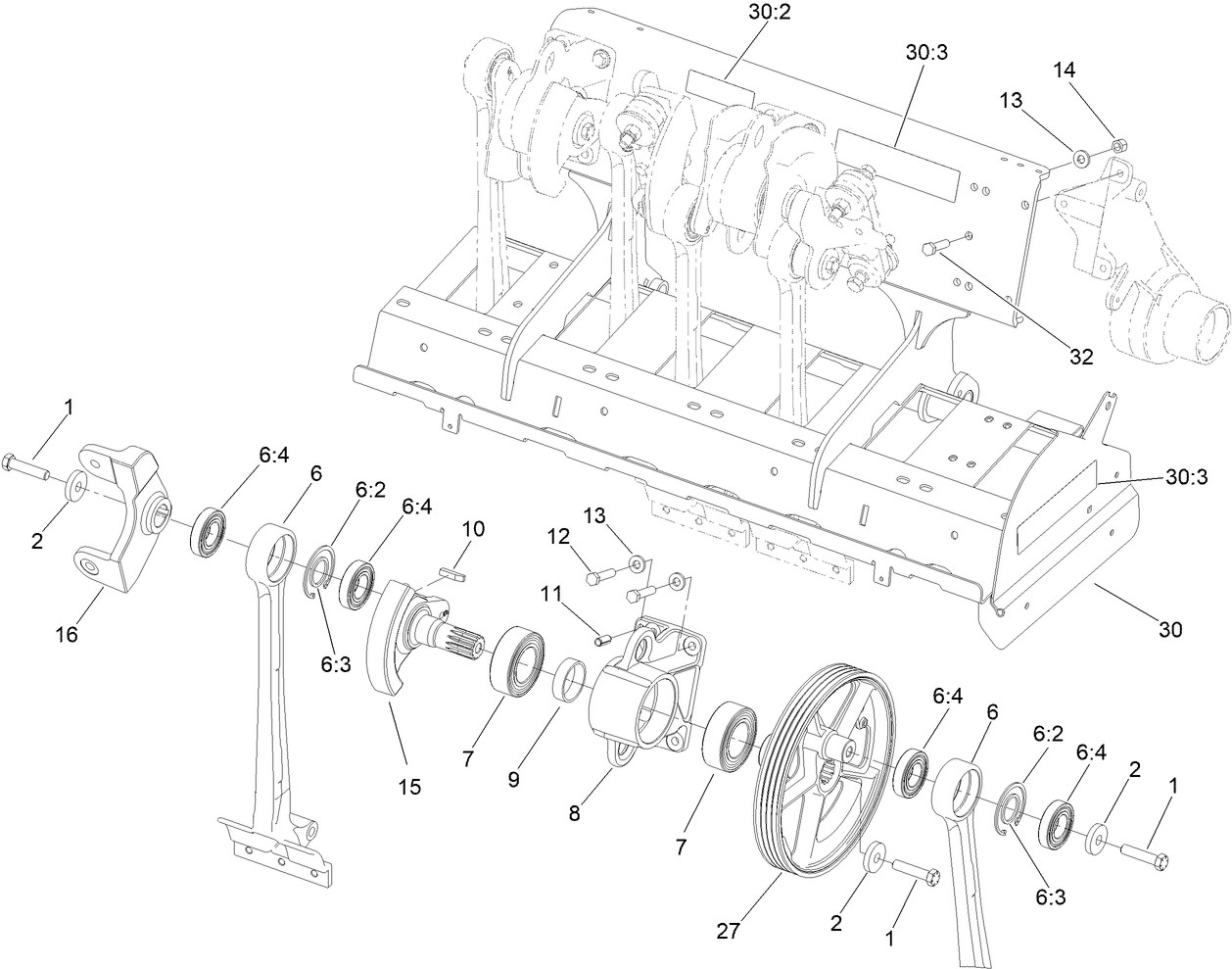 Right Hand No. 1 and No. 2 Crankarm Assembly