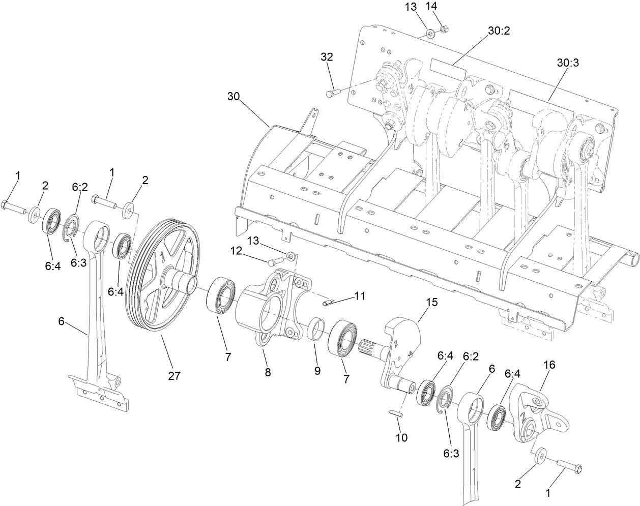 Left Hand No. 1 and No. 2 Crankarm Assembly