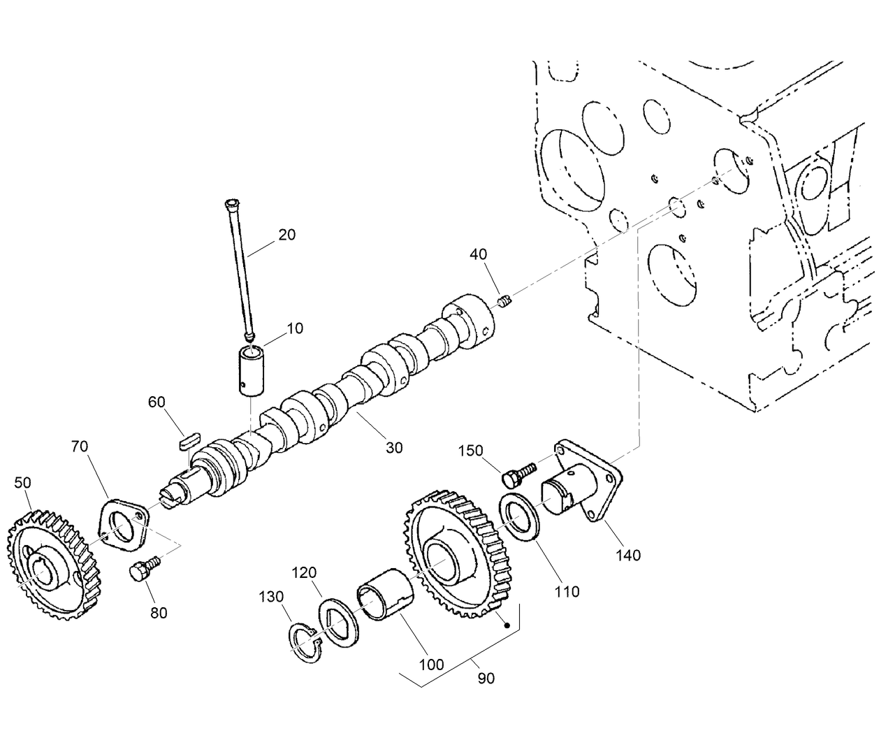 Camshaft and Idle Gear Shaft Assembly