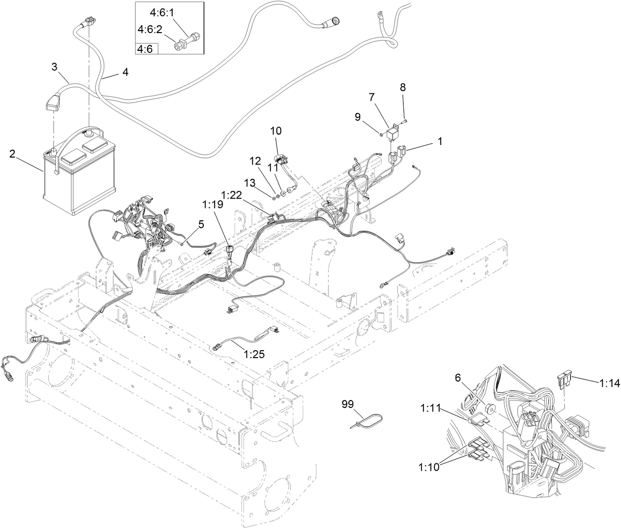 Wire Harness and Battery Assembly