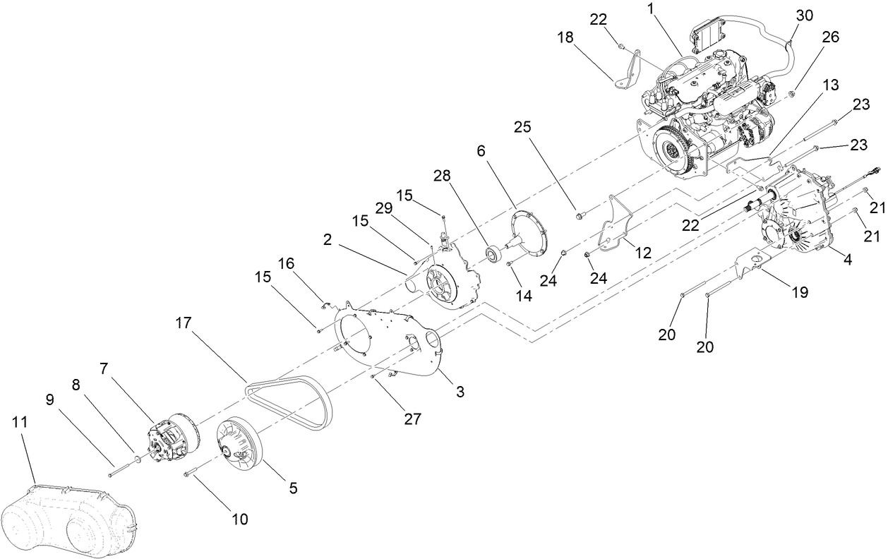 Engine, Transaxle and Clutch Assembly