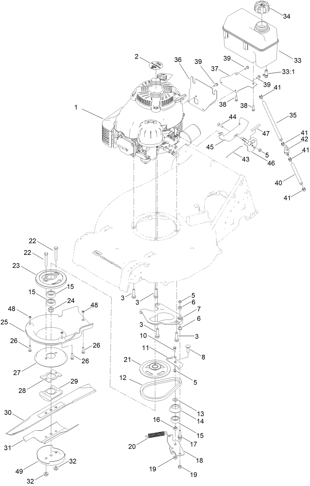 Engine and Blade Assembly