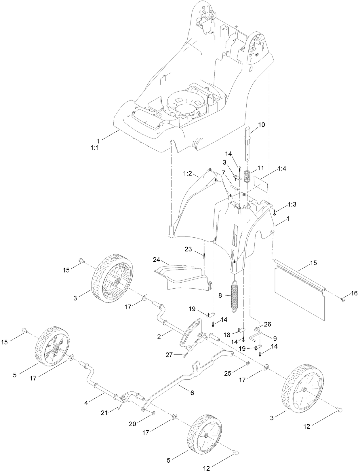 Traction and Height-of-Cut Assembly