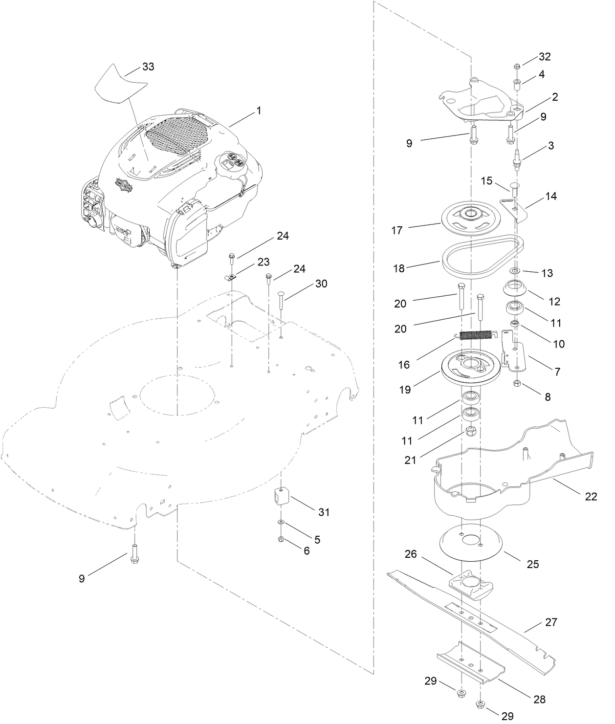 Engine and Blade Assembly