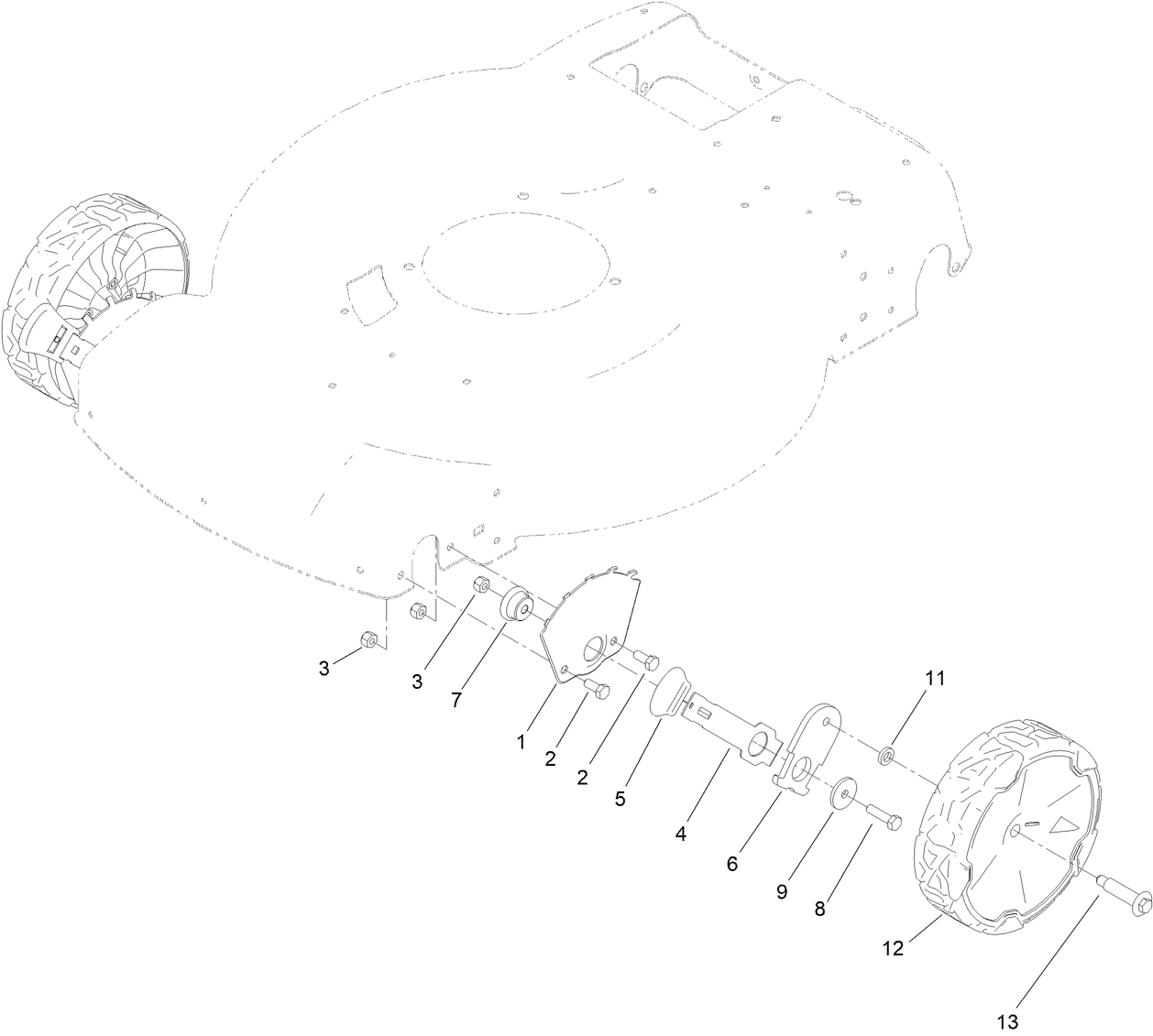 Front Wheel and Height-of-Cut Assembly
