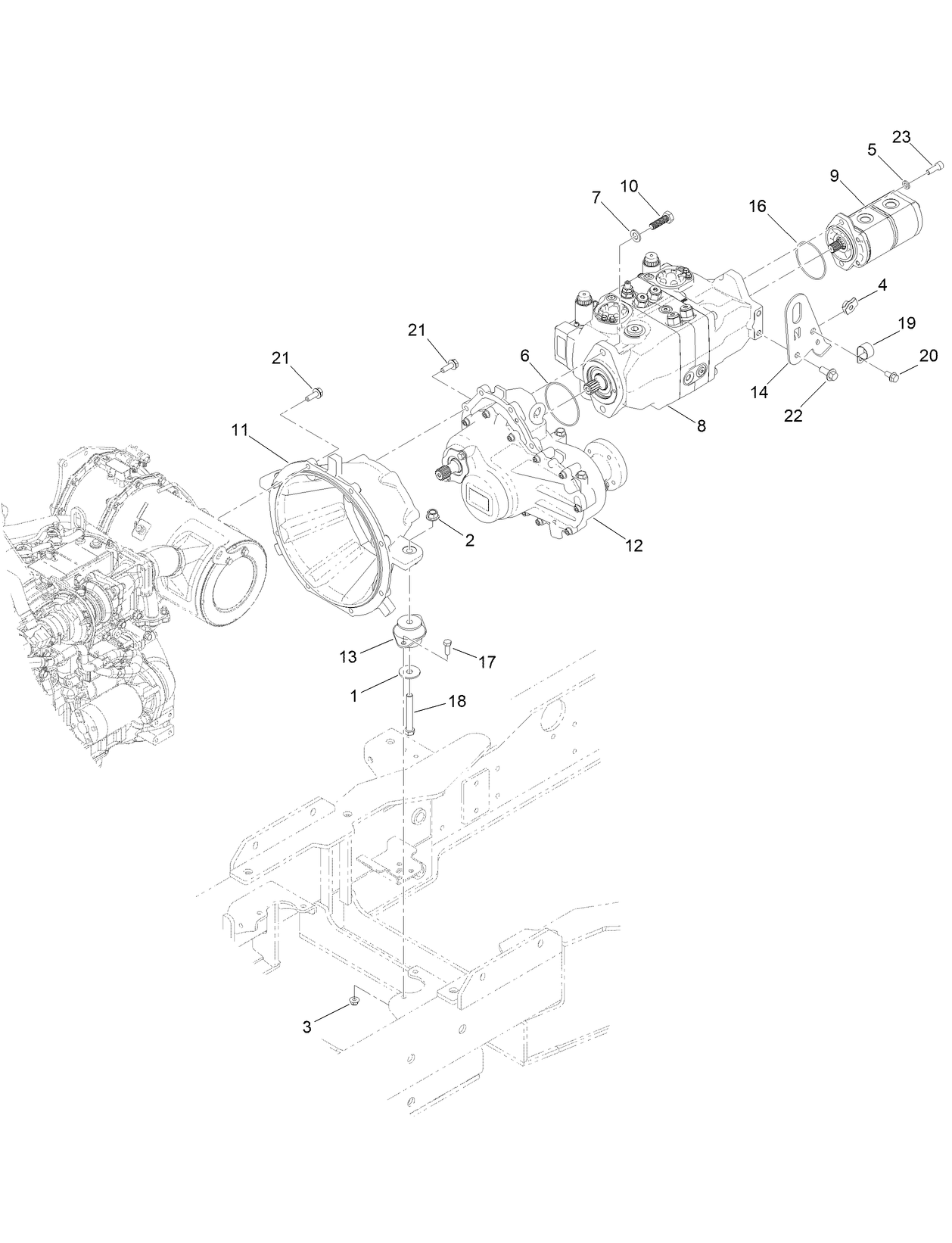 Transmission, Gearbox and Gear Pump Assembly