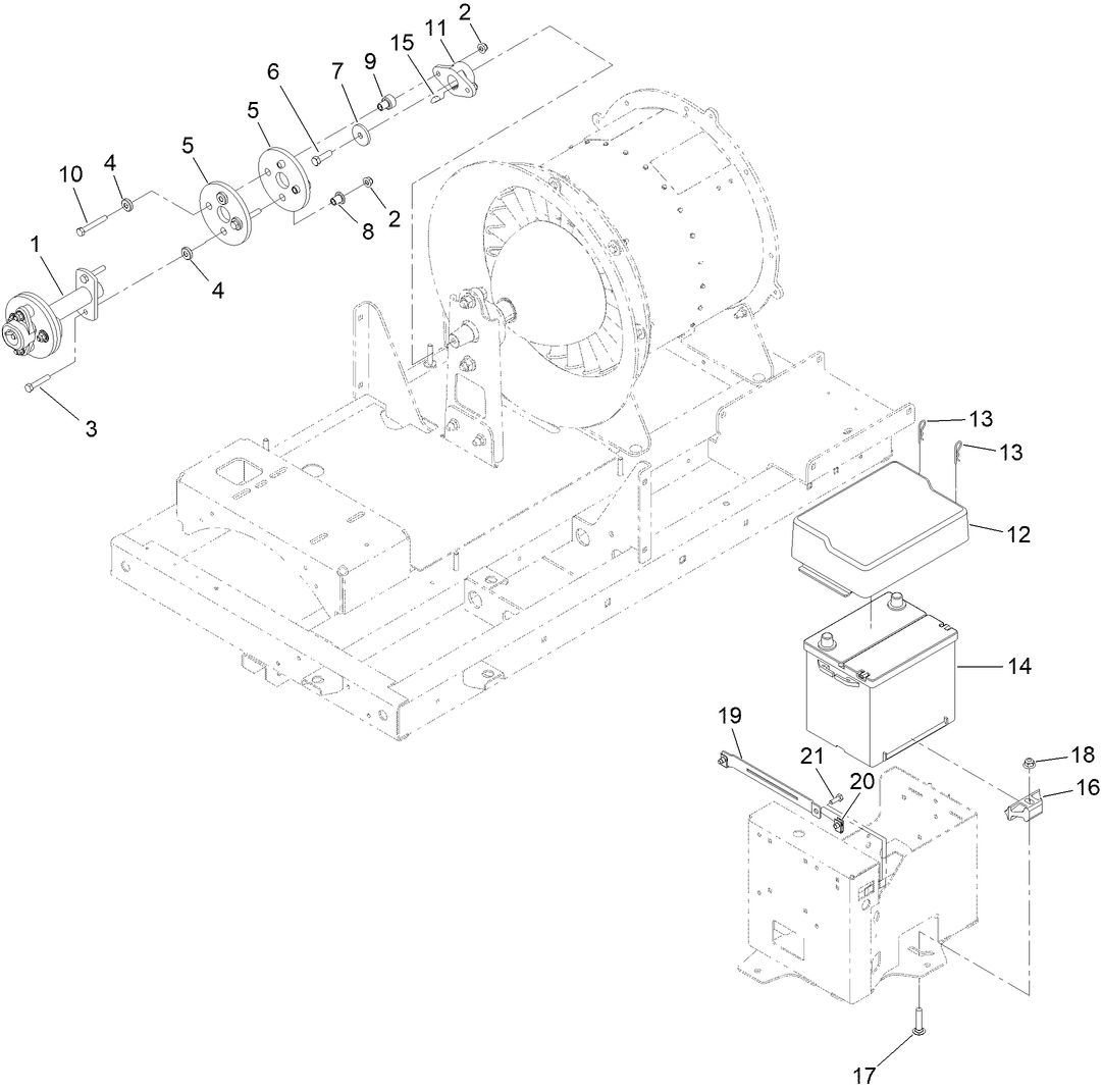 Driveshaft and Battery Assembly