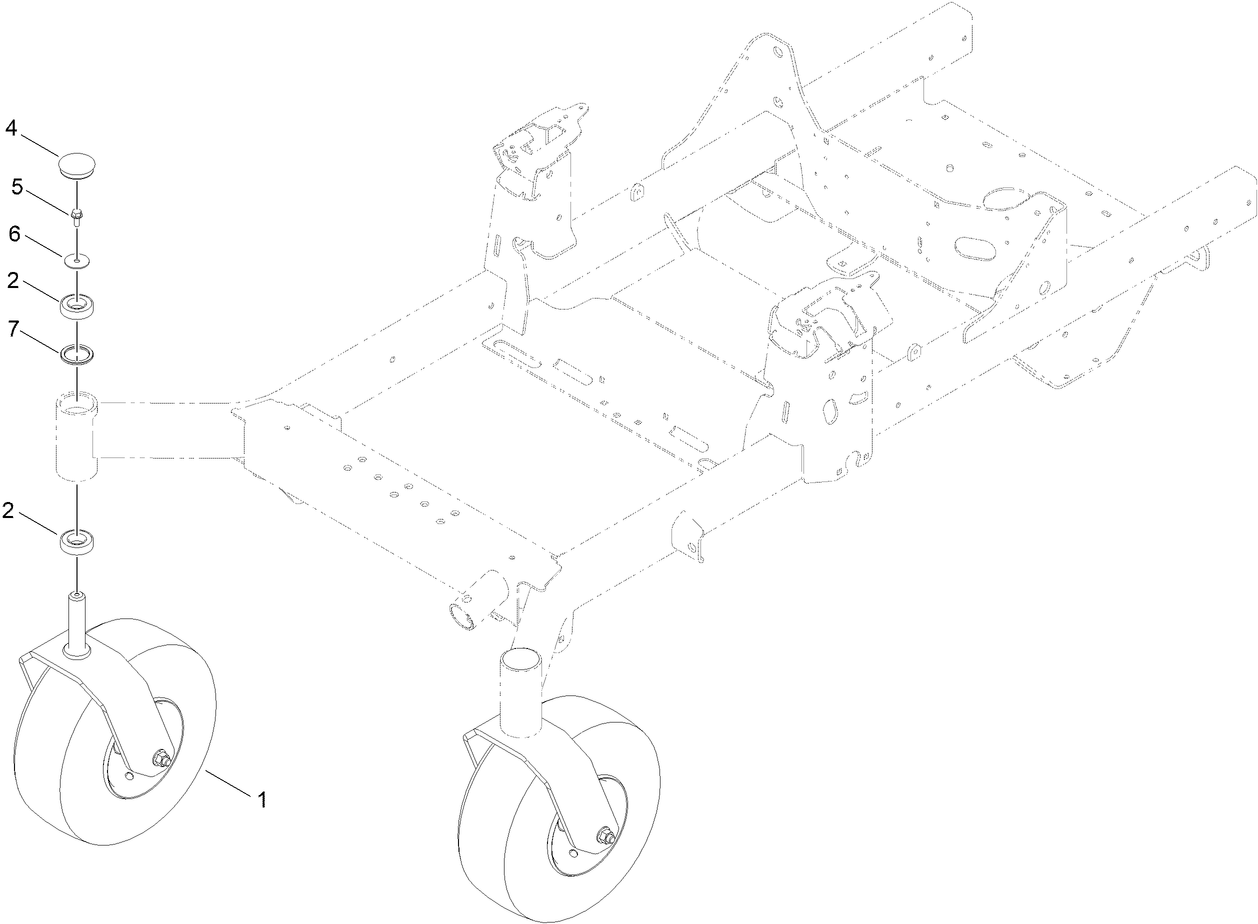 Font Caster Wheel Assembly