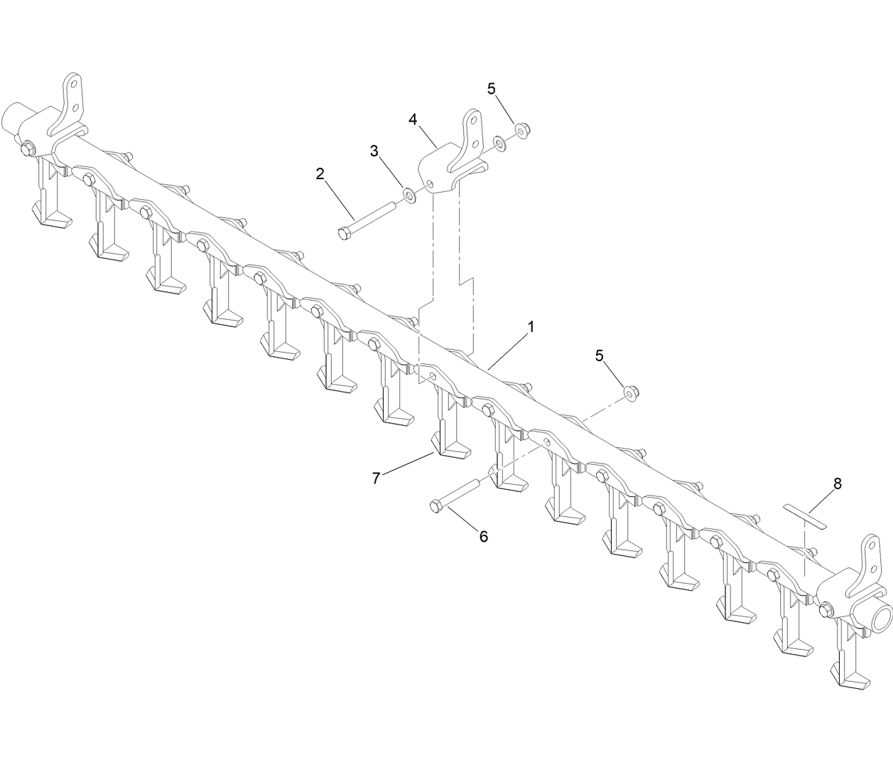 Weeder Tine Toolbar Assembly