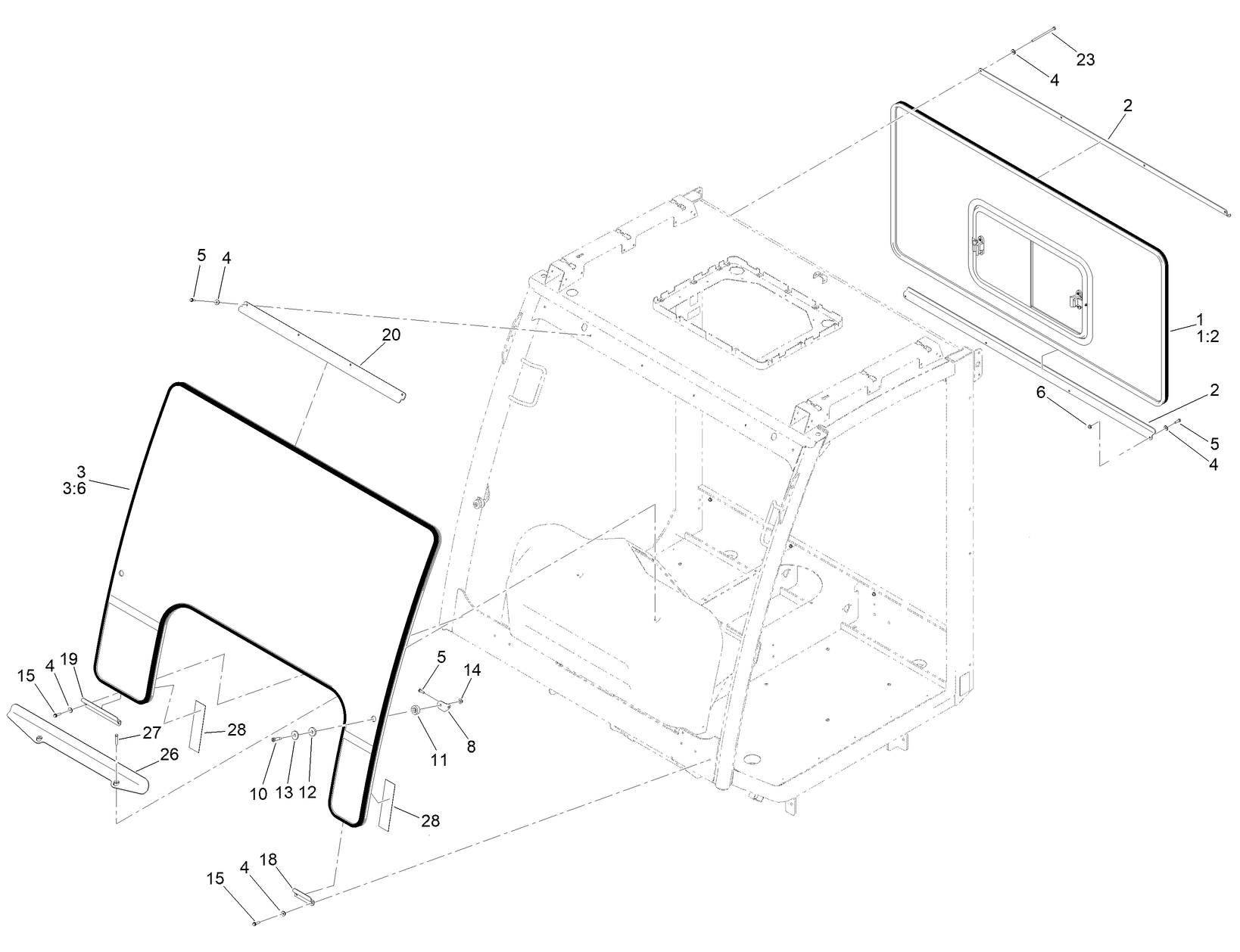 Front and Rear Glass Assembly