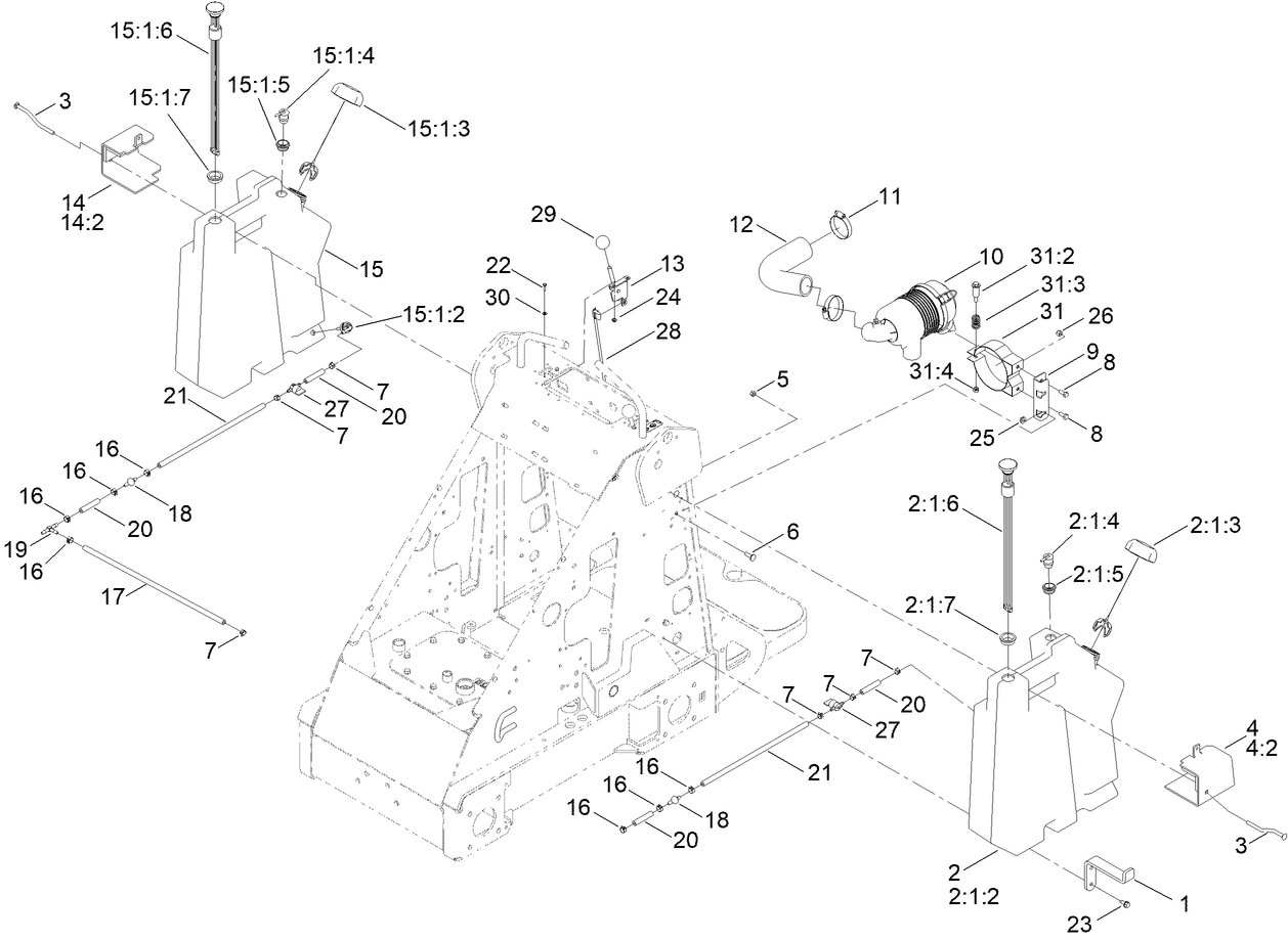 Fuel Tank and Air Filter Assembly
