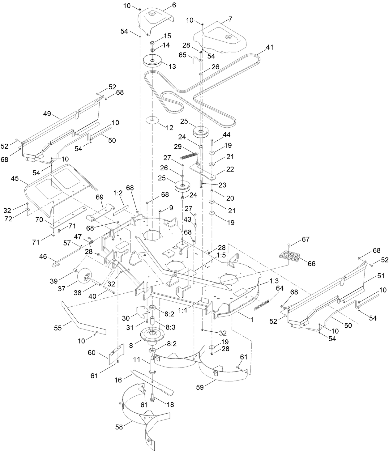 54in Deck and Decal Assembly