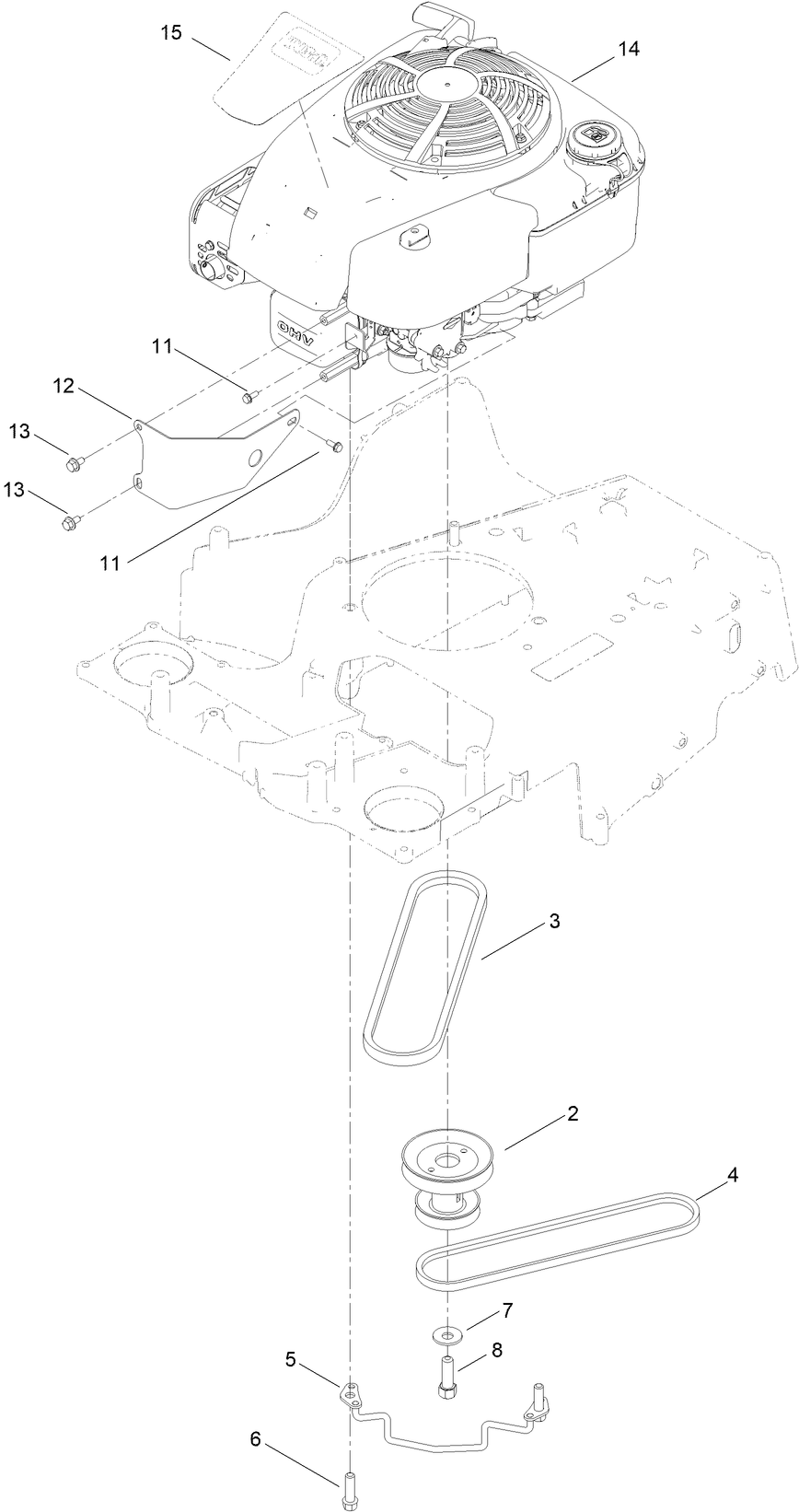 Engine and Belt Assembly