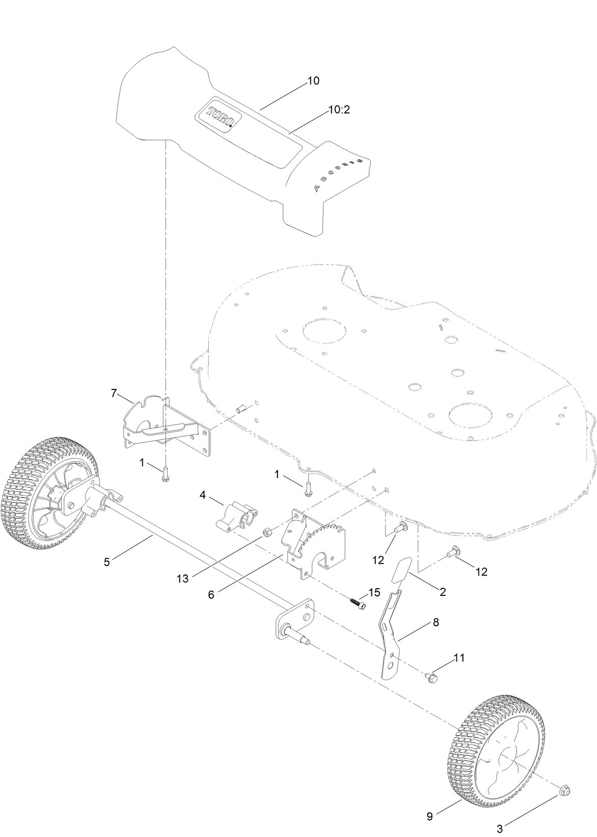 Front Wheel and Height-of-Cut Assembly