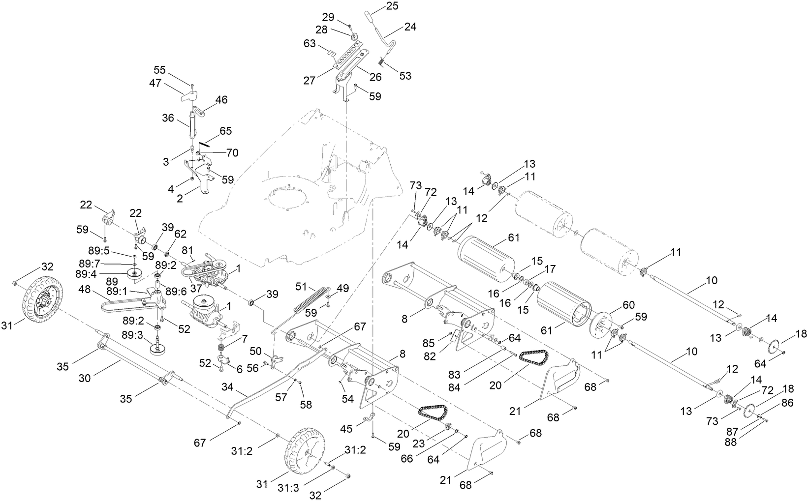 Traction and Height-of-Cut Assembly