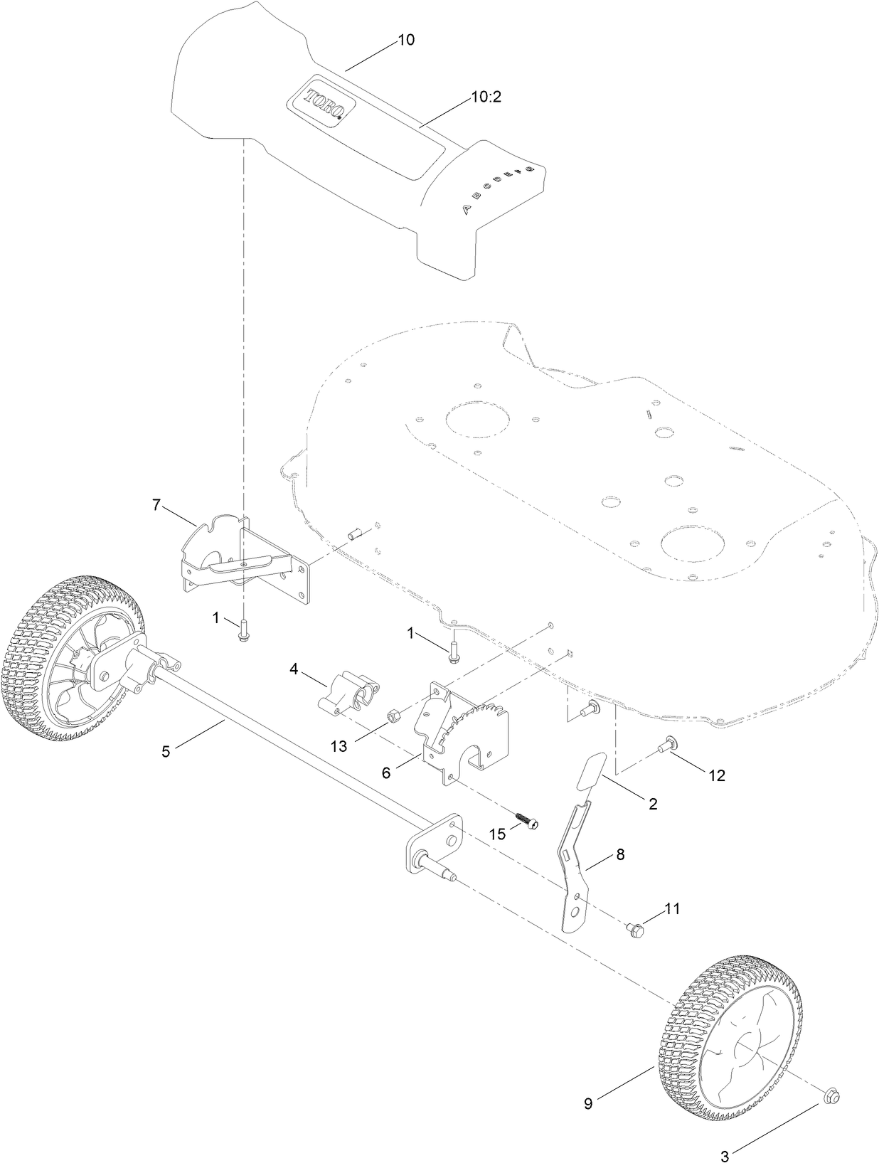 Front Wheel and Height-of-Cut Assembly