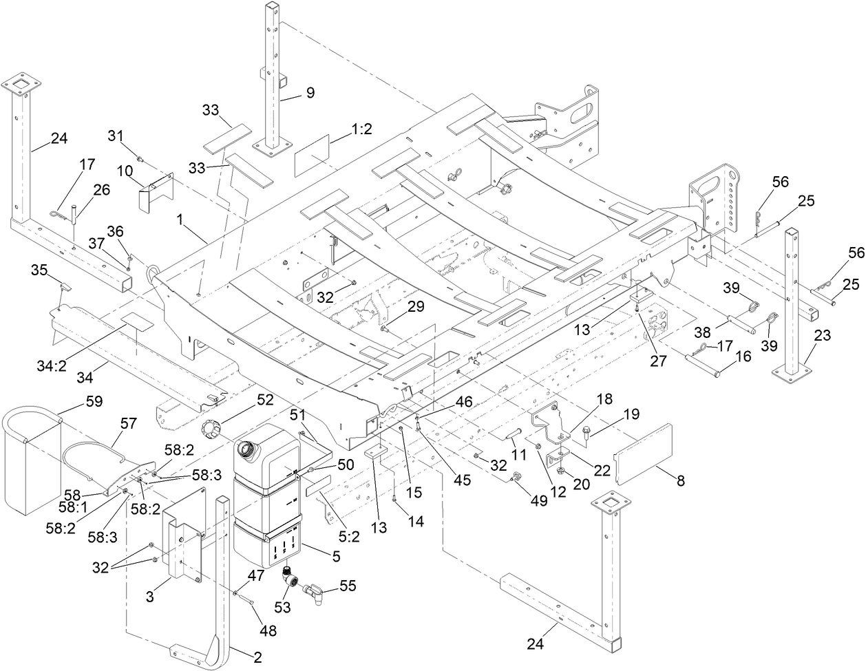 Frame, Stand and Boom Mount Assembly