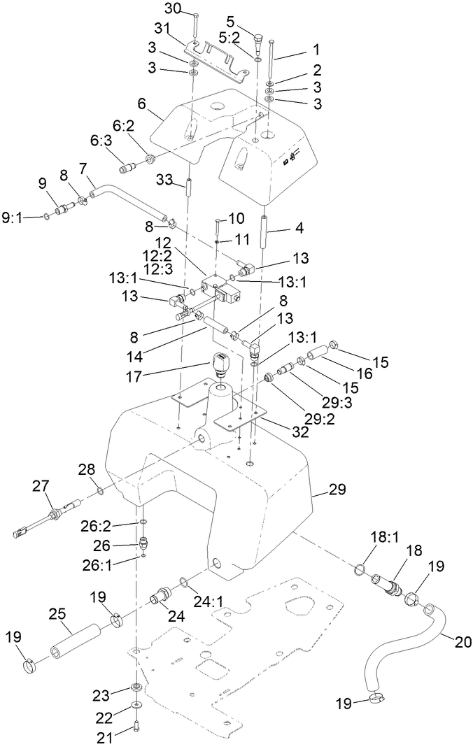 Hydraulic Reservoir and Leak Detector Assembly