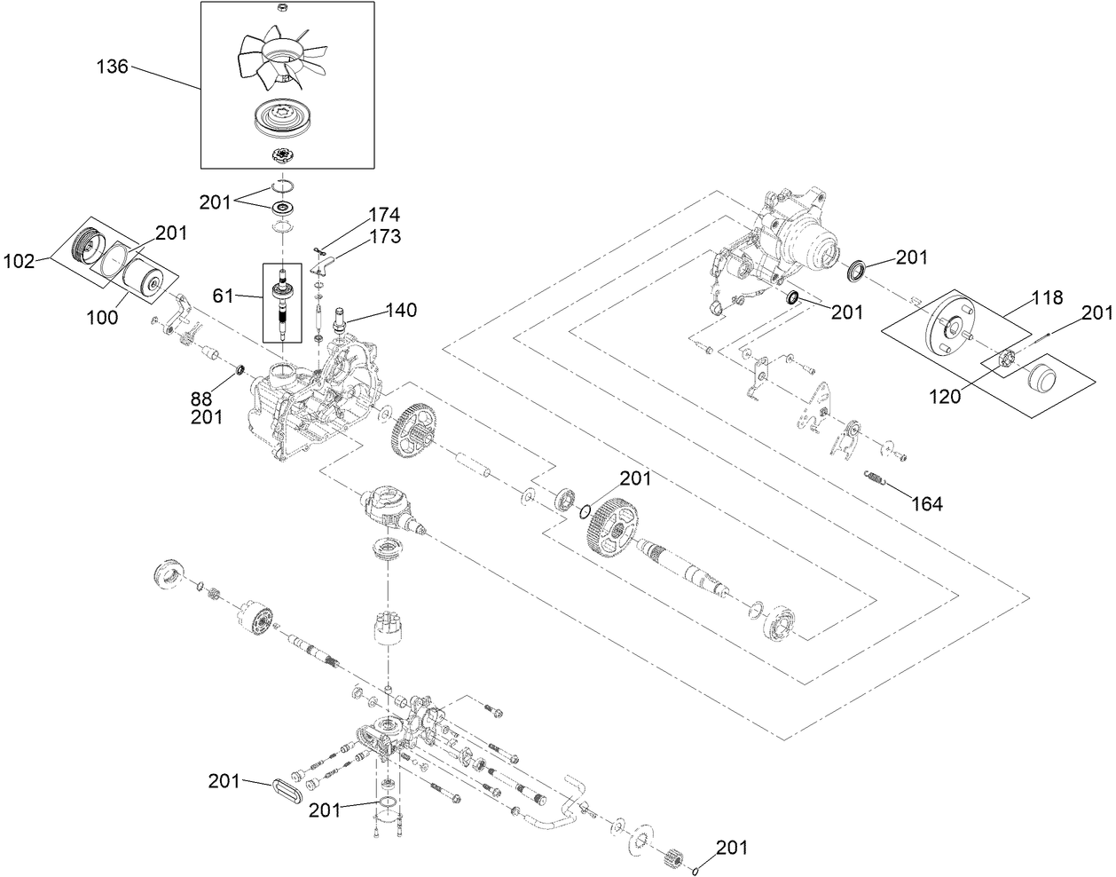 LH Transaxle Assembly No. 145-3696