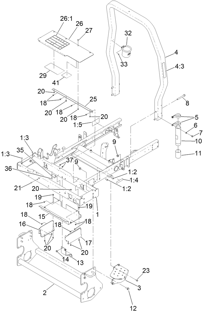 Frame and Roll-Over Protection System Assembly