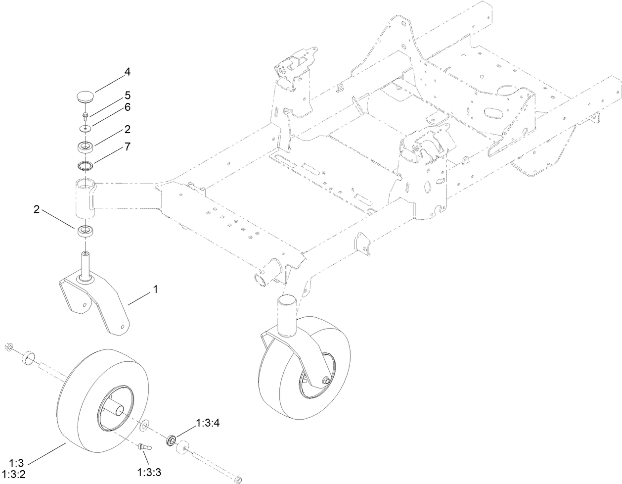 Front Caster Wheel Assembly