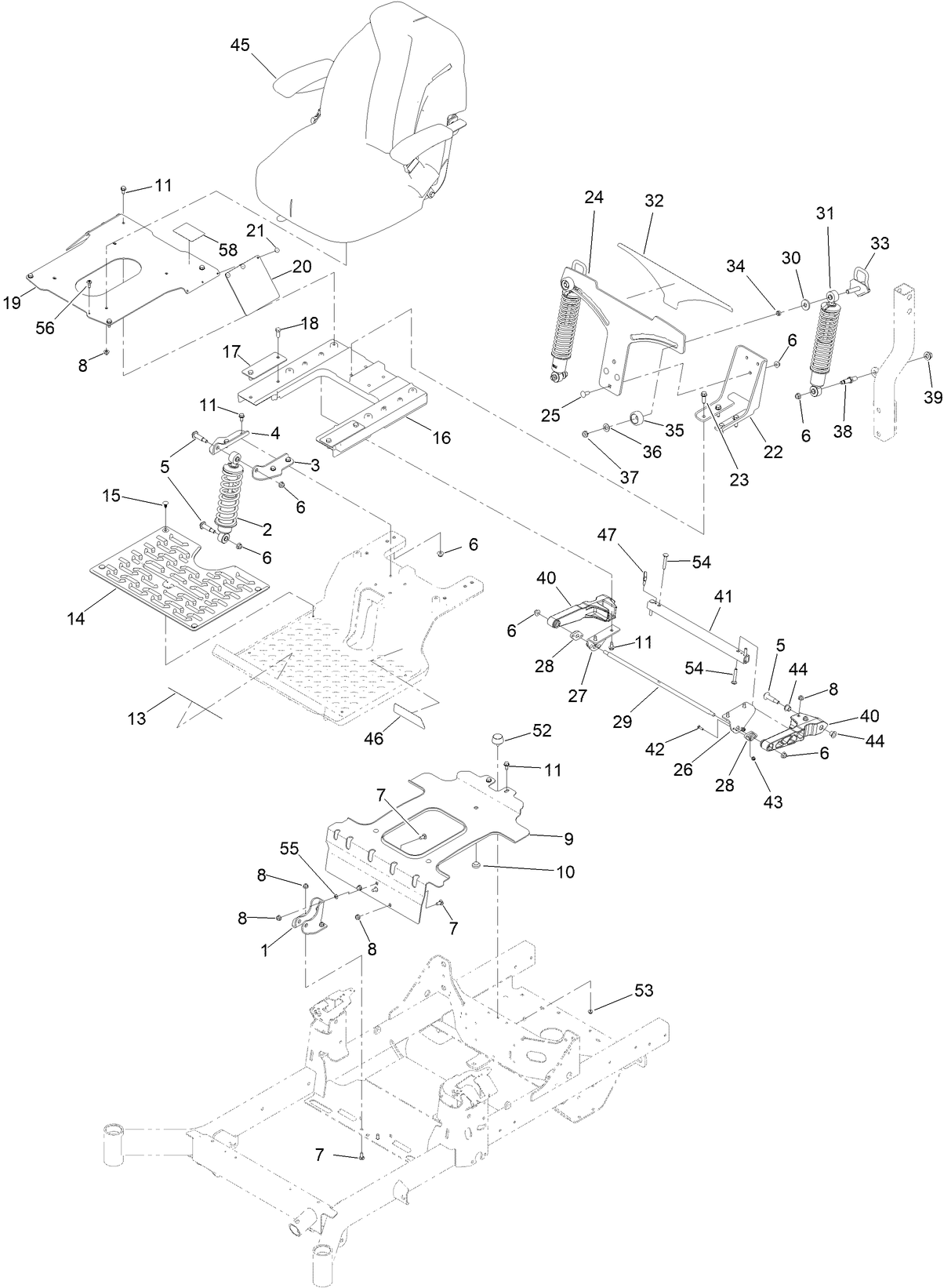 Suspension Platform and Seat Assembly