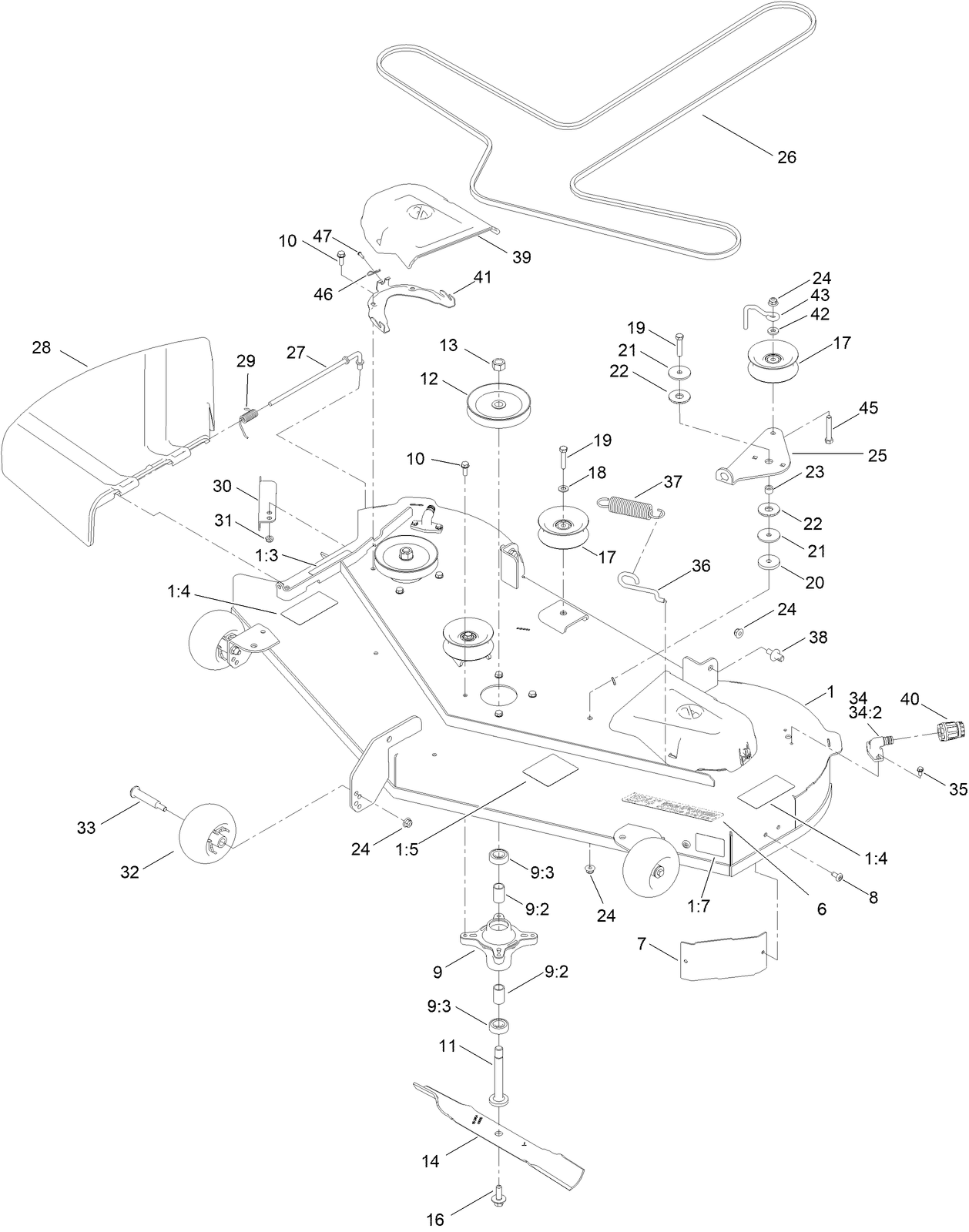54in Deck and Decal Assembly