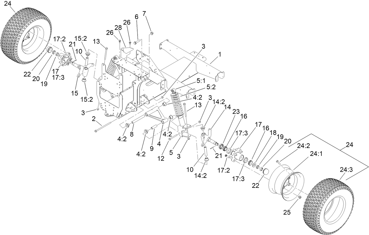 Front Frame and Suspension Assembly