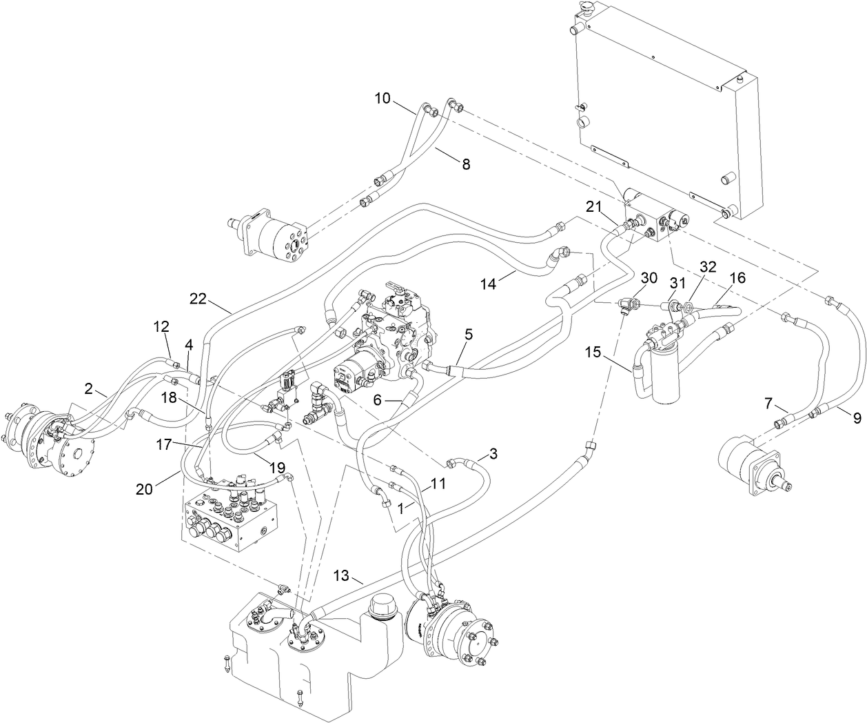 Transmission Circuit Hydraulic Hose Assembly