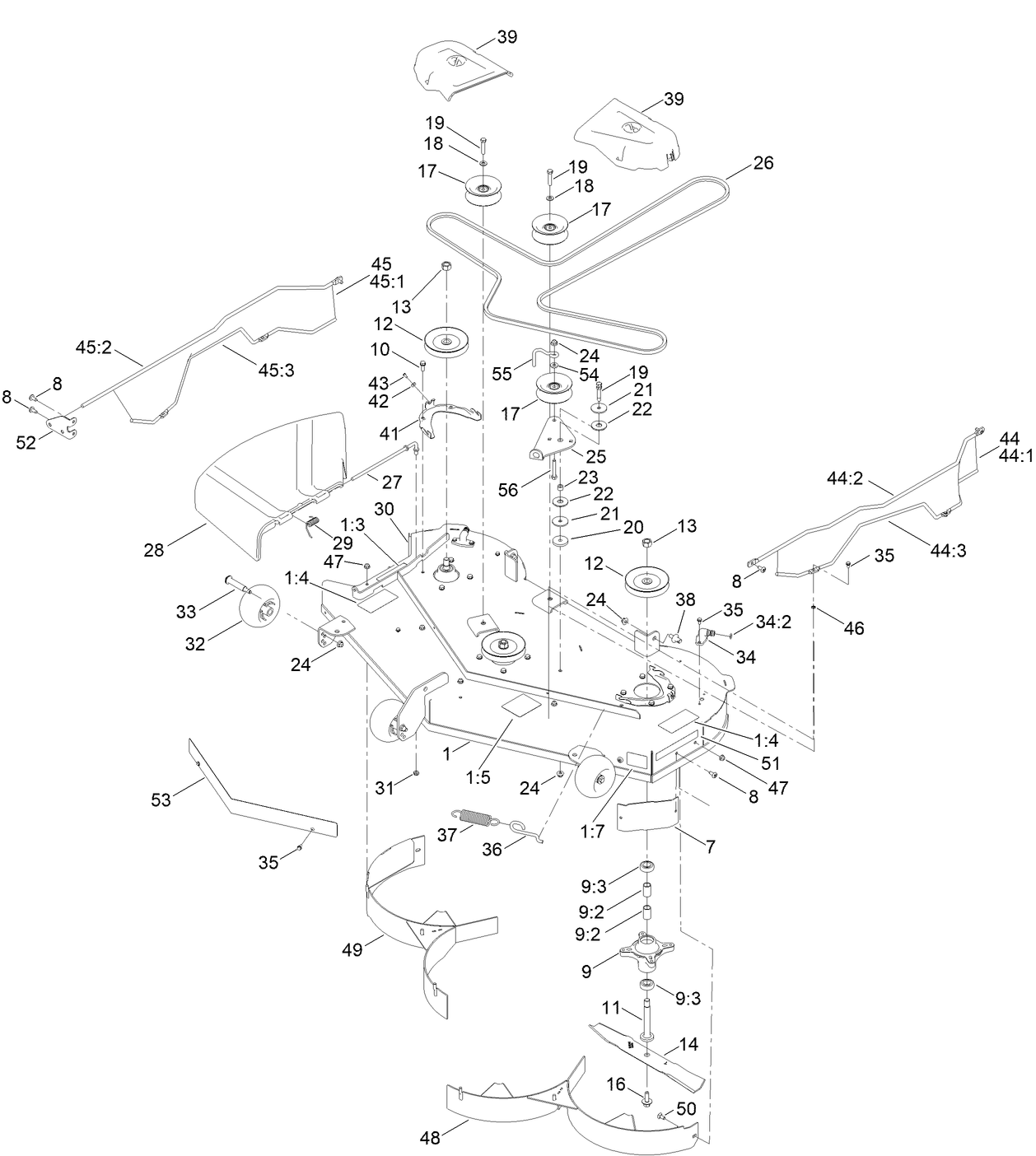 54in Deck and Decal Assembly
