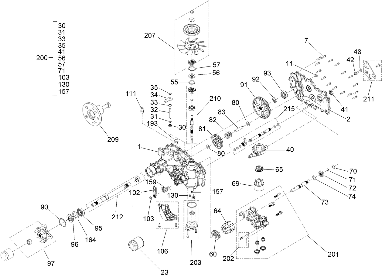 LH Transmission Assembly No. 147-0366