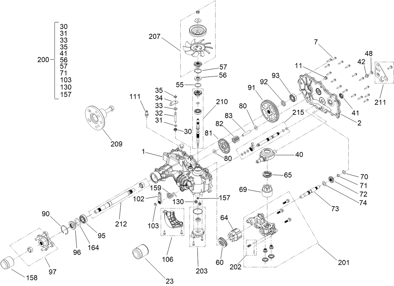 LH Transmission Assembly No. 147-0366