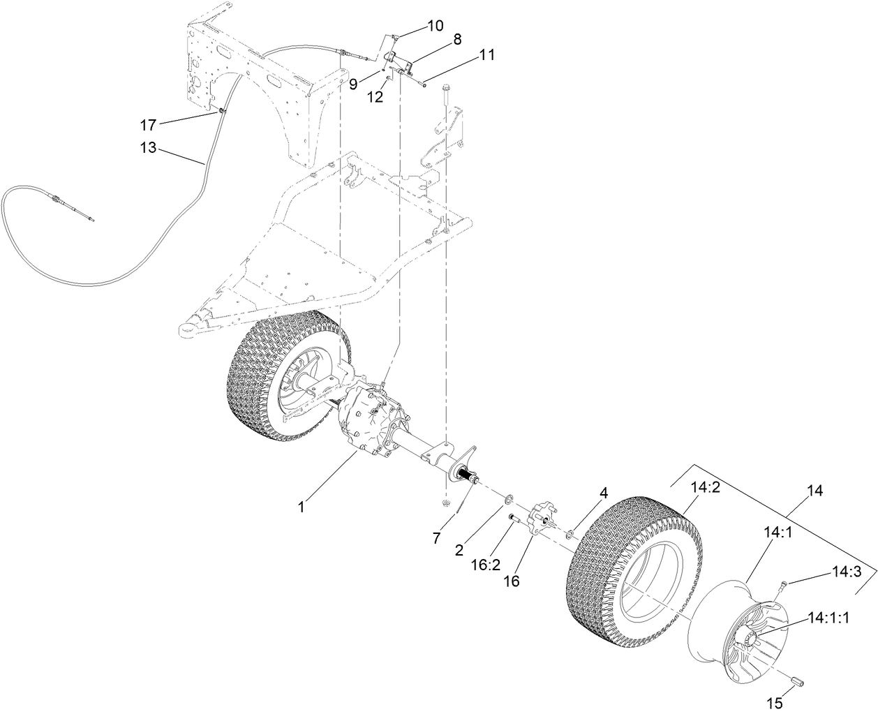 Rear Wheel and Transaxle Assembly