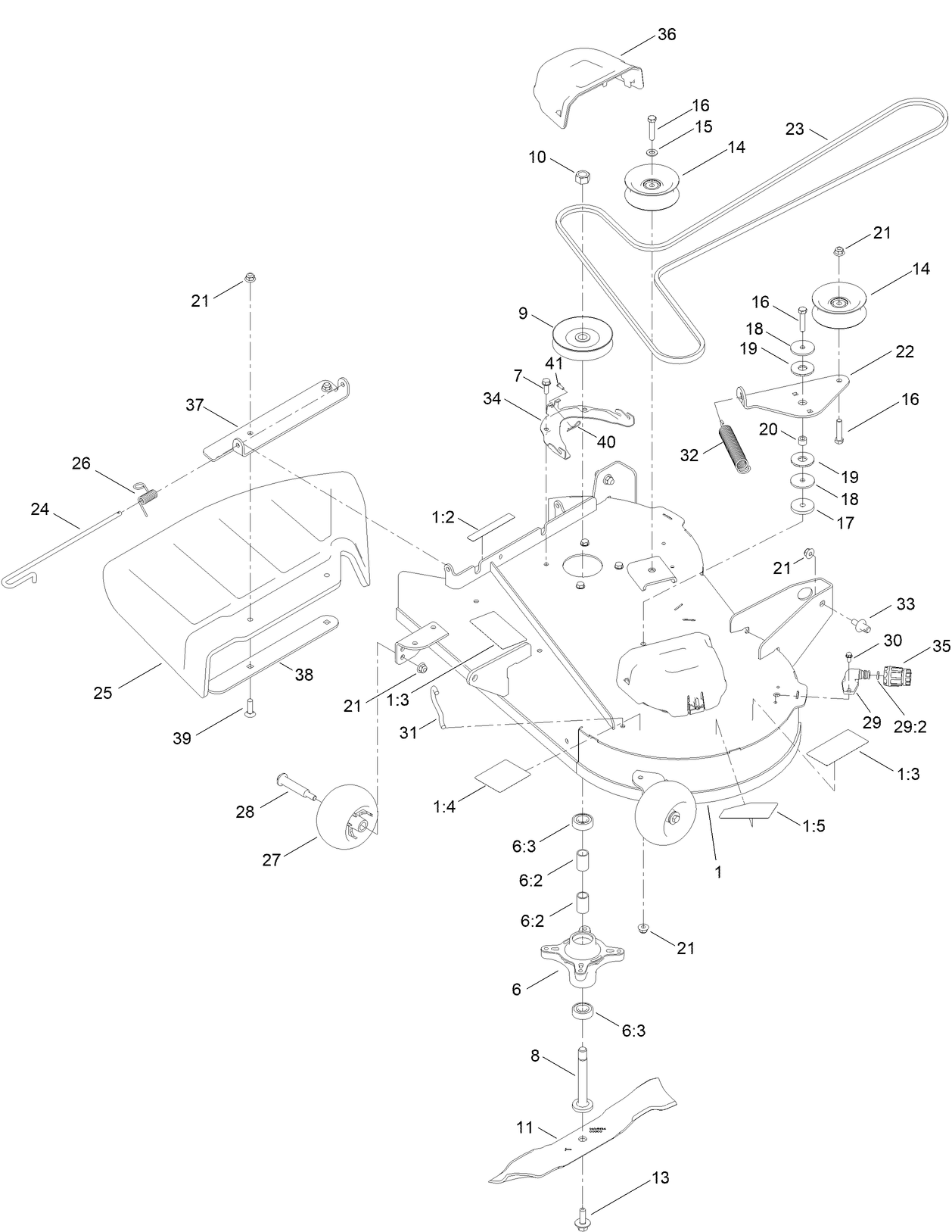 34in Deck and Decal Assembly