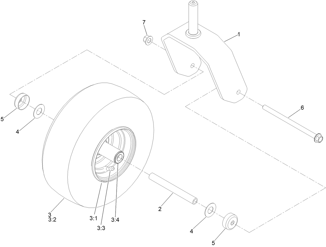 Fork and Caster Wheel Assembly