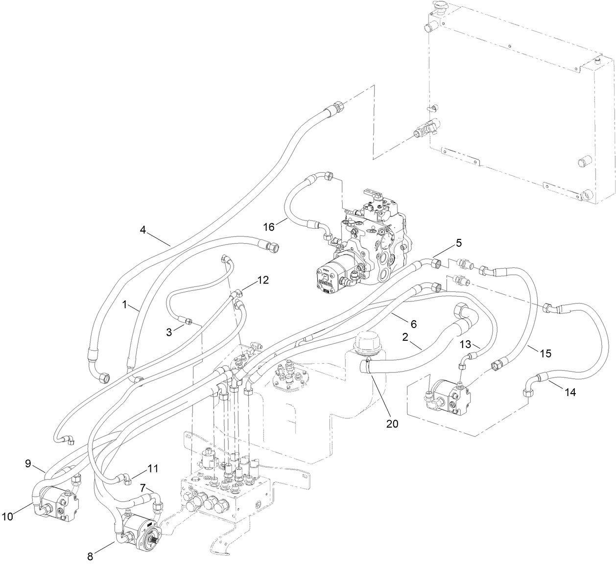 Cutter Circuit Hydraulic Hose Assembly
