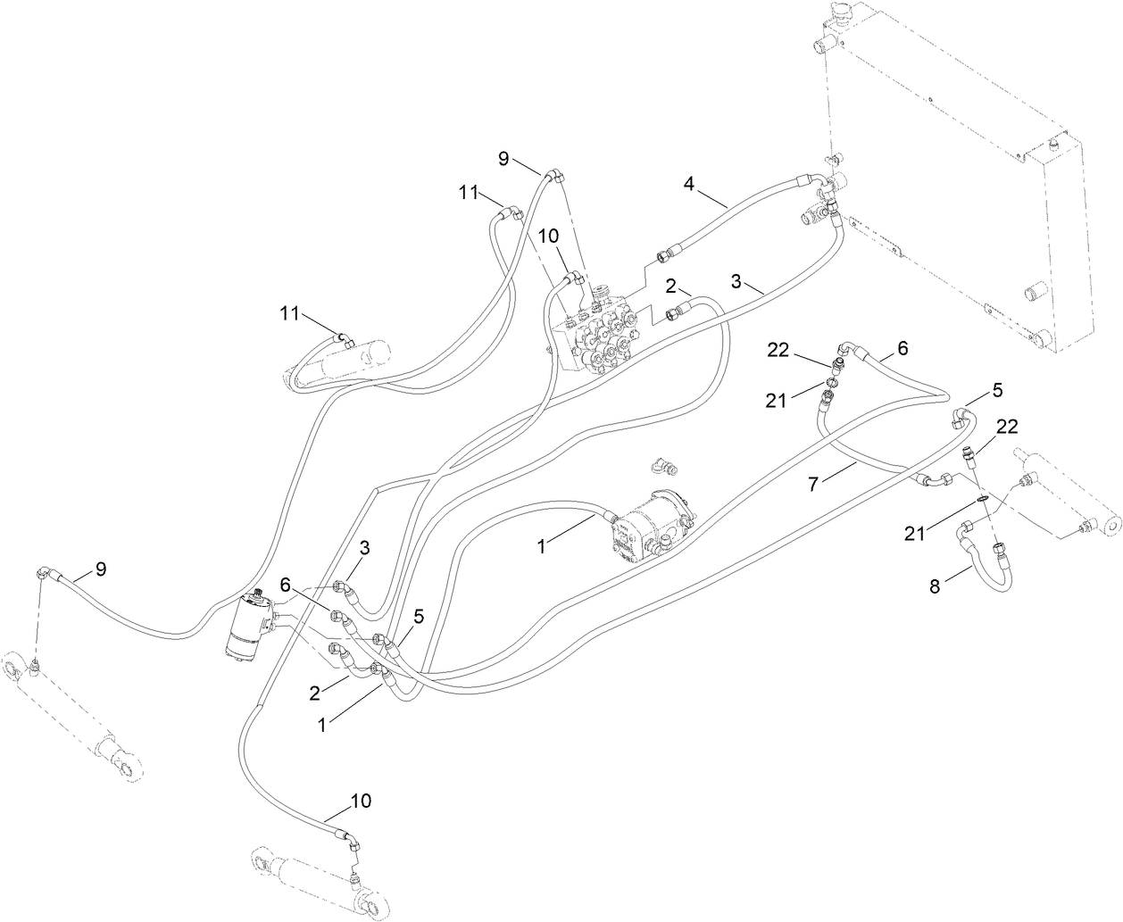Lift Circuit Hydraulic Hosing Assembly