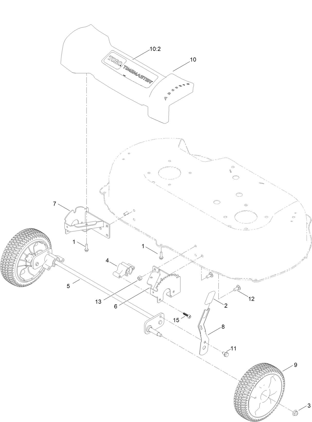 Front Wheel and Height-of-Cut Assembly