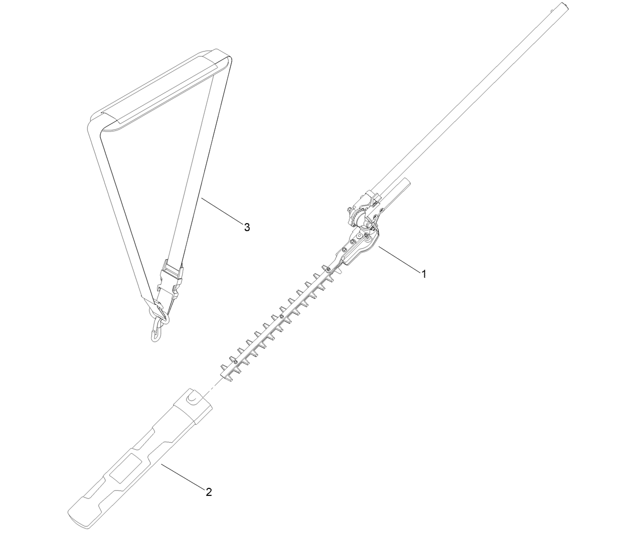 Pole Hedge Trimmer Attachment Assembly