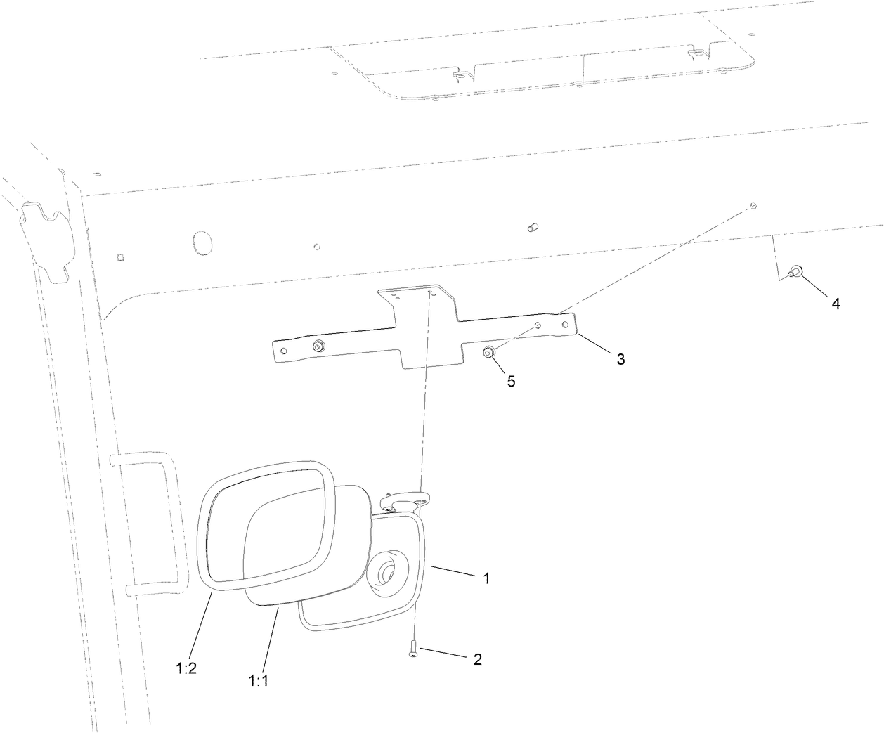 OutCross Interior Mirror Assembly  (Models 07511AA and 07511BA)