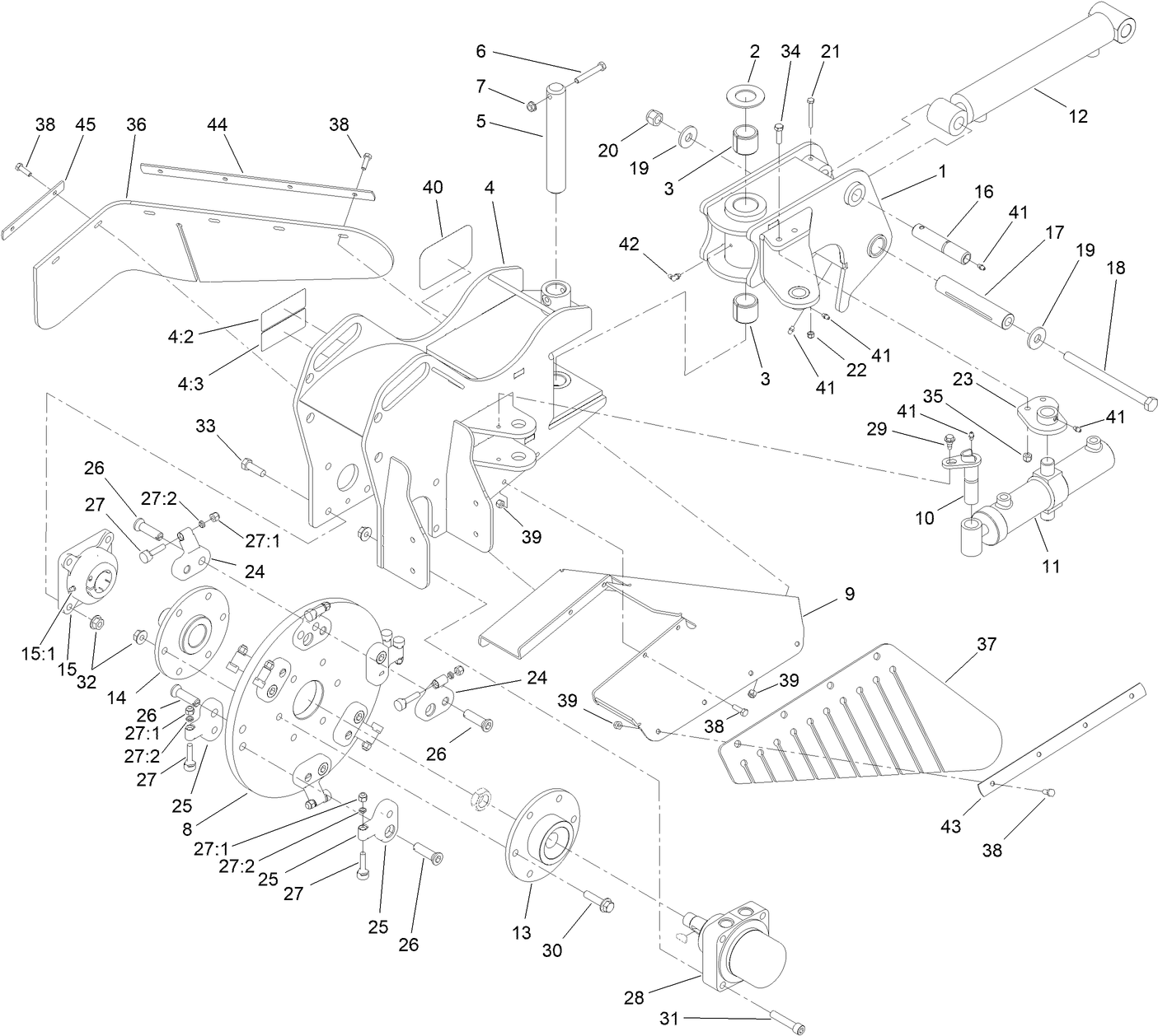 Frame and Cutter Wheel Assembly