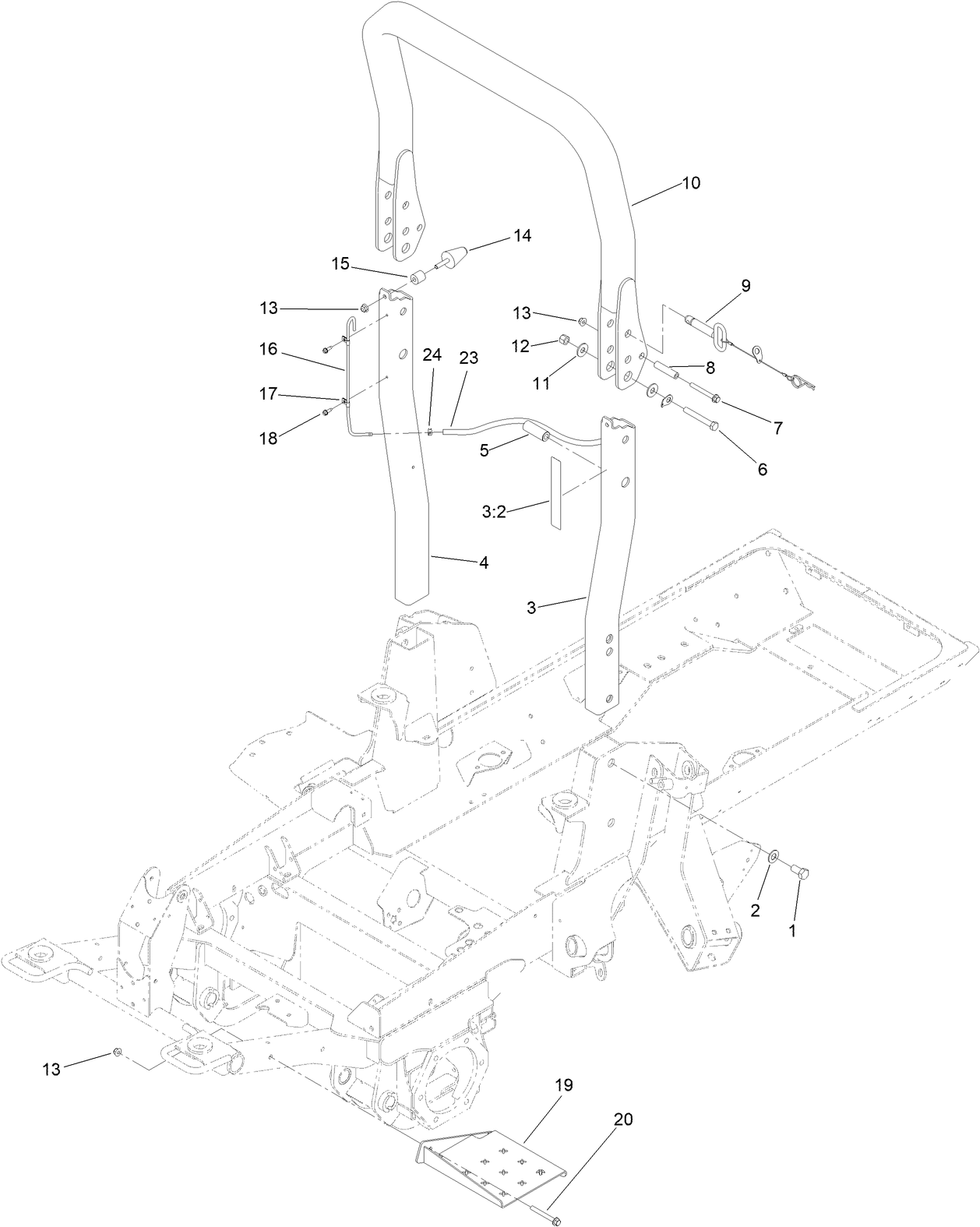 ROPS and Step Assembly